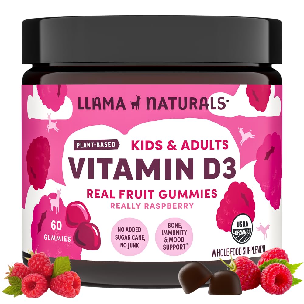 Llama Naturals Vitamin D3 Gummies - Vegan, Organic, 60 Ct