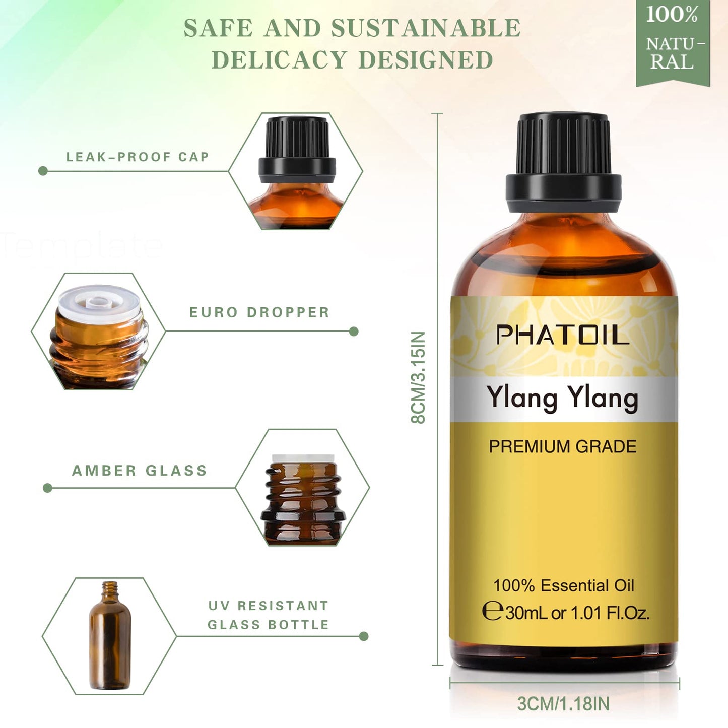 PHATOIL Ylang Ylang Essential Oil 30ml – Premium Aromatherapy, Diffuser & DIY