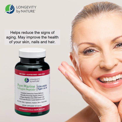 Longevity by Nature Marine Collagen Peptides – Skin, Hair & Nails (Type I & III)