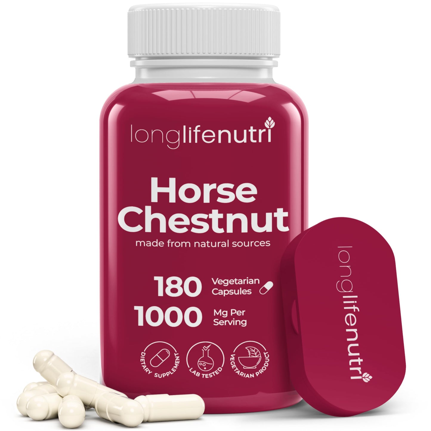 Horse Chestnut Extract 500mg - 180 Veg Capsules | Organic Daily Wellness & Circulation | Made in USA