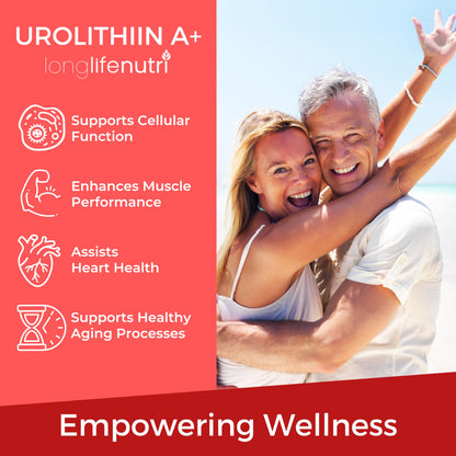 LongLifeNutri Urolithin A+ 1000mg – Advanced Formula, 2-Month Supply, Organic, USA Made