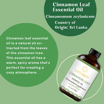 LOTUSJOY Cinnamon Leaf Oil Essential Oil 4 Oz – Room Spray & Diffuser
