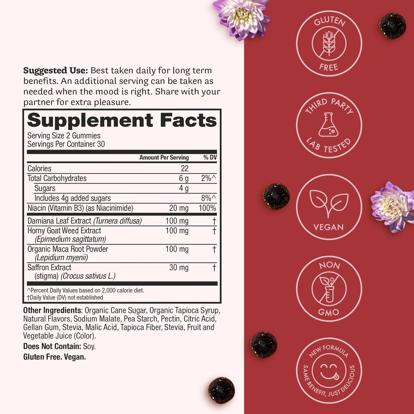 Winged Wellness Love Bites | Libido Booster for Women with Maca, Damiana & Horny Goat Weed