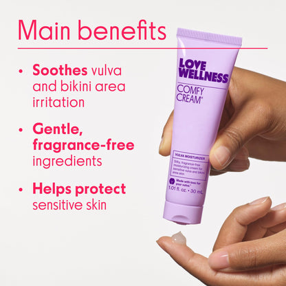 Love Wellness Comfy Cream Vulva & Vaginal Moisturizer — Fragrance-Free, 1.01 oz