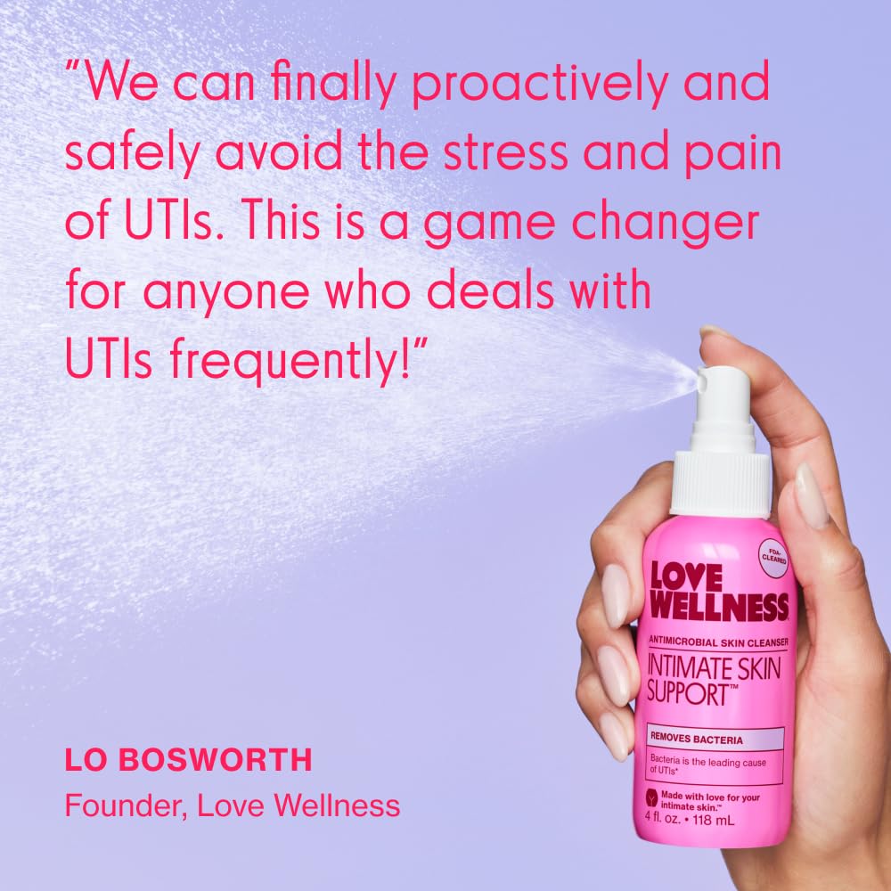 Love Wellness Intimate Skin Support Spray – FDA-Cleared HOCl Cleanser (4 oz) – Fragrance-Free & pH-Balanced