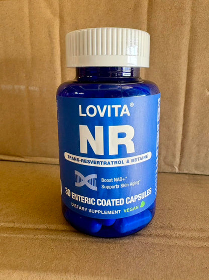LOVITA NR 350 mg NAD Booster with Trans-Resveratrol & Betaine – 30 Vegan Enteric Capsules