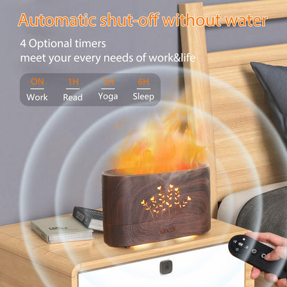 LOVME Flame Aromatherapy Humidifier - 300ml - Auto Shut-Off - Large Room Diffuser