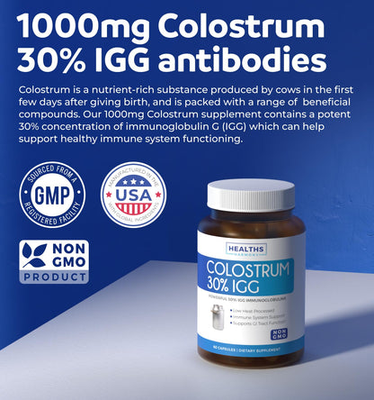 Bovine Colostrum for Women – 1,000mg per Serving, 30% IgG, Made in USA