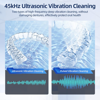 Ultrasonic Retainer Cleaner 200ml – 45kHz, 4 Modes for Dentures, Braces & Jewelry