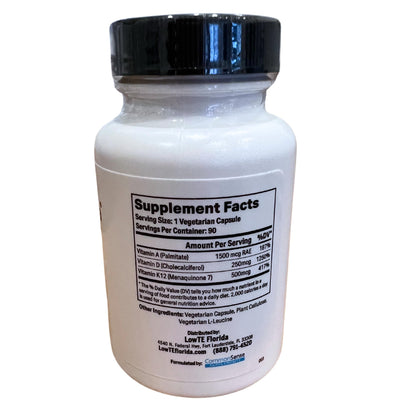 LowTE Florida ADK 10-90 Capsules - Vitamin D3 K2 A Multivitamin for Bones & Heart