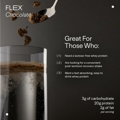 LTH Flex Whey Protein Isolate - Trusted by Life Time Members - Lactose-Free Protein Powder - for Post-Workout Recovery - Low Fat, No Sugar & Low Carb - Chocolate, 30 Servings