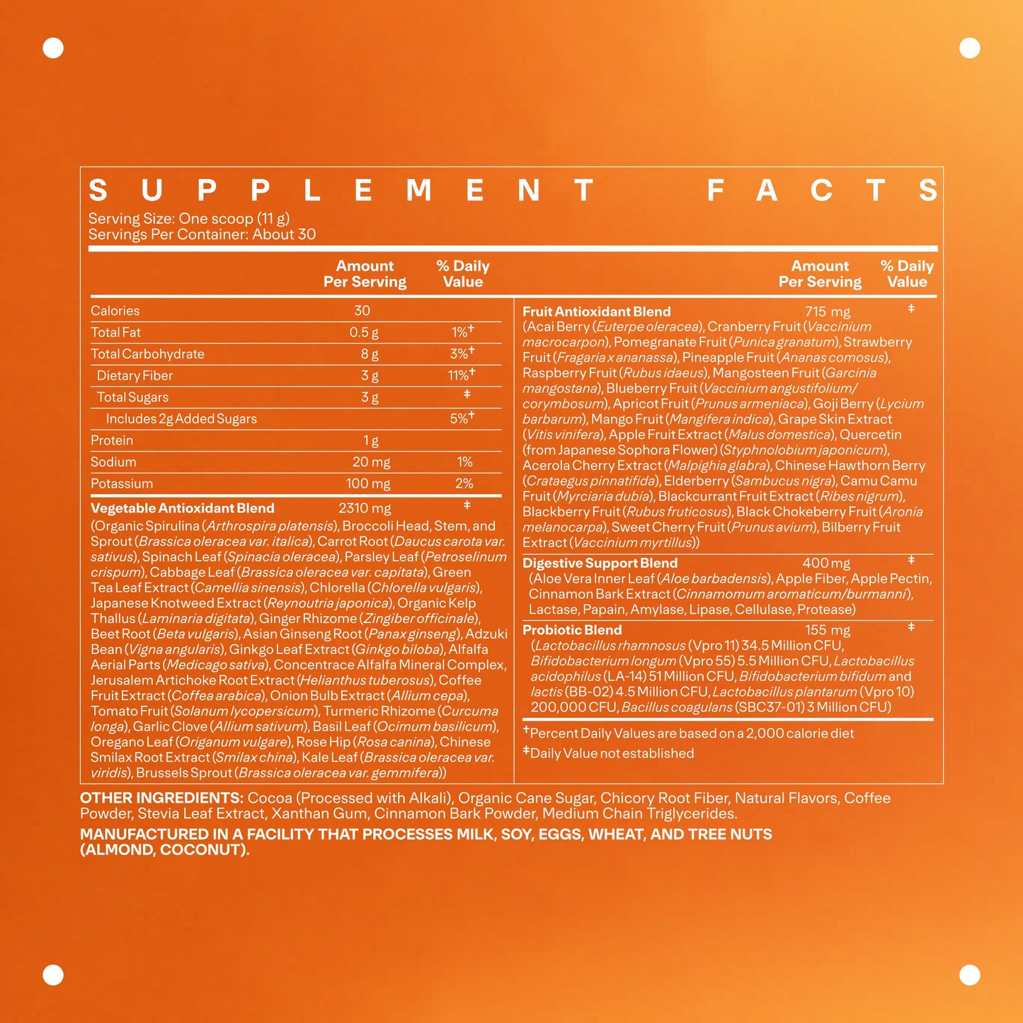 LTH Life Greens – Premium Superfood Powder with Probiotics & Enzymes (Cafe Mocha, 11.75 oz)