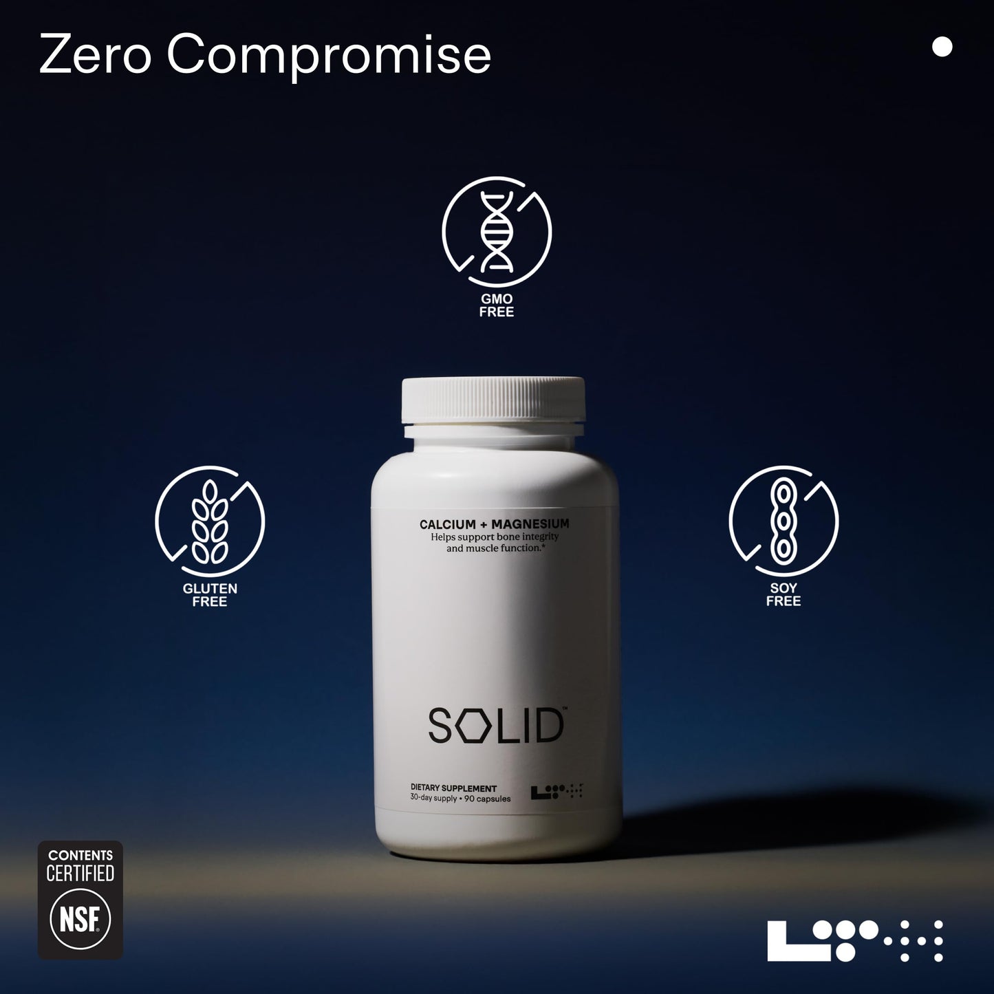 LTH Solid Calcium & Magnesium - Trusted by Life Time Members - Mineral Supplement - Support Energy, Muscle, Bone & Heart Health - 1 to 1 Ratio - 30-Day Supply