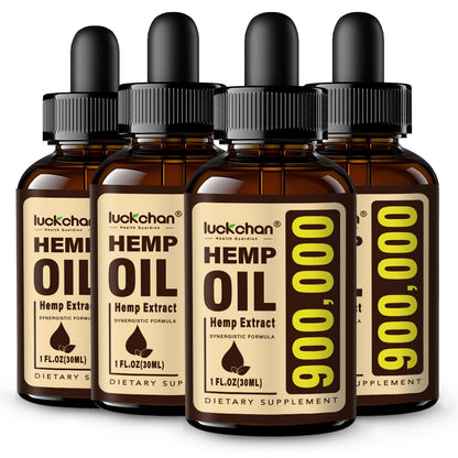 LUCKCHAN 4-Pack Premium Hemp Oil – Anxiety, Stress & Sleep Support