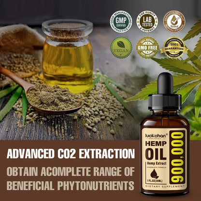 LUCKCHAN 4-Pack Premium Hemp Oil – Anxiety, Stress & Sleep Support