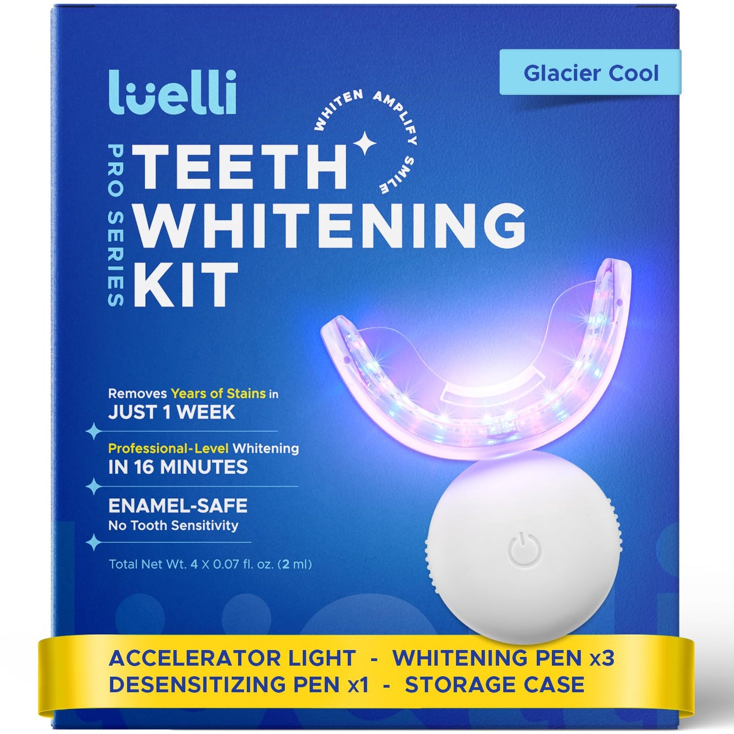 Luelli Teeth Whitening Kit for Stains Remove: Glacier Cool - At-Home Whitening