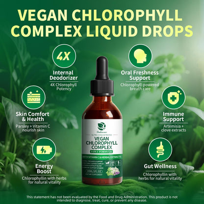 Lukaree Chlorophyll Liquid Drops 200mg - 4X Concentrated Mint Flavor