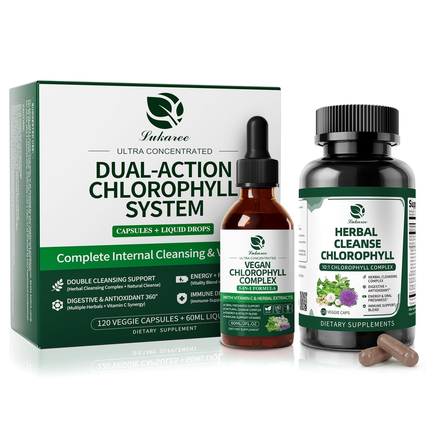 Lukaree Chlorophyll Drops & Capsules – Dual Action Detox & Energy