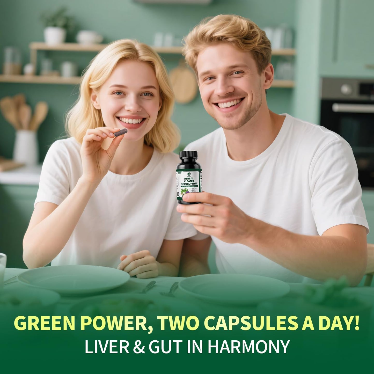 Lukaree Chlorophyll Herbal Complex Capsules | 90 Vegan Detox & Digestive Health