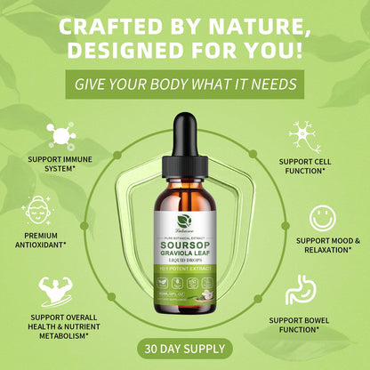 Lukaree 100% Organic Soursop Leaves Extract – 10x Concentrated Liquid Drops