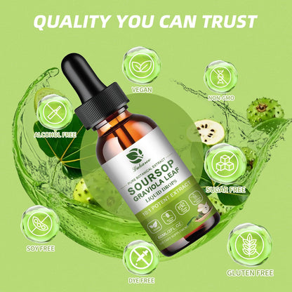 Lukaree 100% Organic Soursop Leaves Extract – 10x Concentrated Liquid Drops