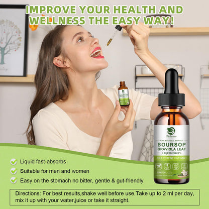 Lukaree 100% Organic Soursop Leaves Extract – 10x Concentrated Liquid Drops
