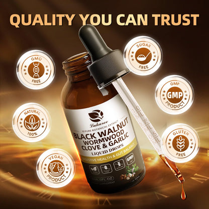 Lukaree Wormwood Black Walnut Clove Tincture – 10:1 Liposomal Digestive Detox (98% Absorption)