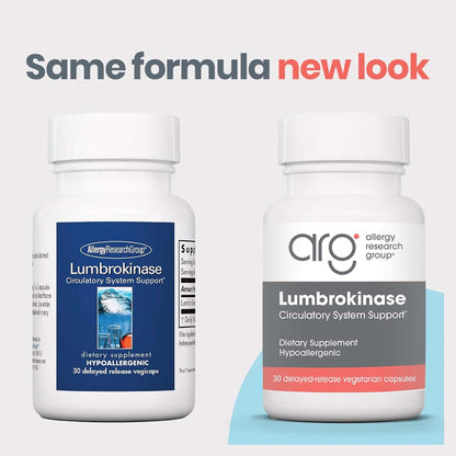 ARG Lumbrokinase Circulatory System Support – Delayed-Release Enzyme Supplement | Allergy Research Group