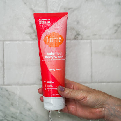 Lume Acidified Body Wash - 24 Hour Odor Control, Peony Rose, 8.5 oz