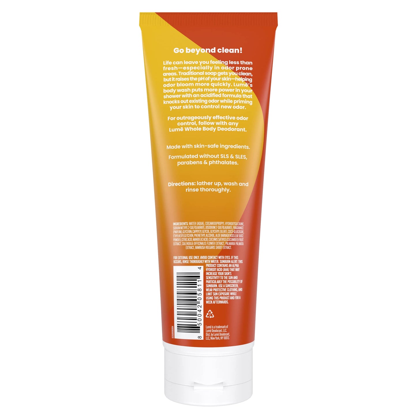 Lume Acidified Body Wash - 24 Hour Odor Control | Toasted Coconut, 8.5 oz