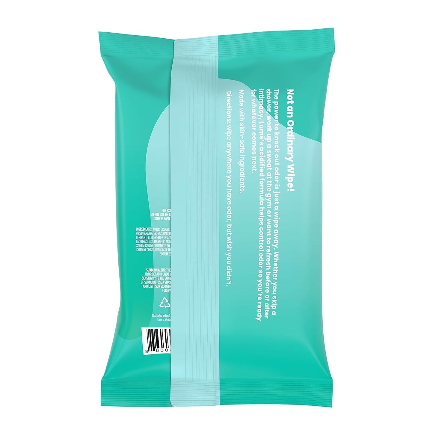 Lume Acidified Deodorant Wipes - 24 Hour Odor Control | Aluminum Free, Baking Soda Free | Cool Cucumber (Pack of 3, 45 Count per Pack)