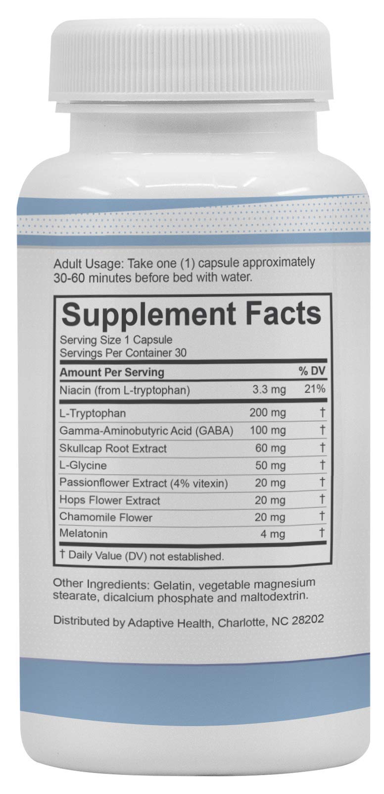 Luminite Sleep Support - Nighttime Sleep Aid with L-Tryptophan, Melatonin, Chamomile | Non-Habit Forming, 30 Count