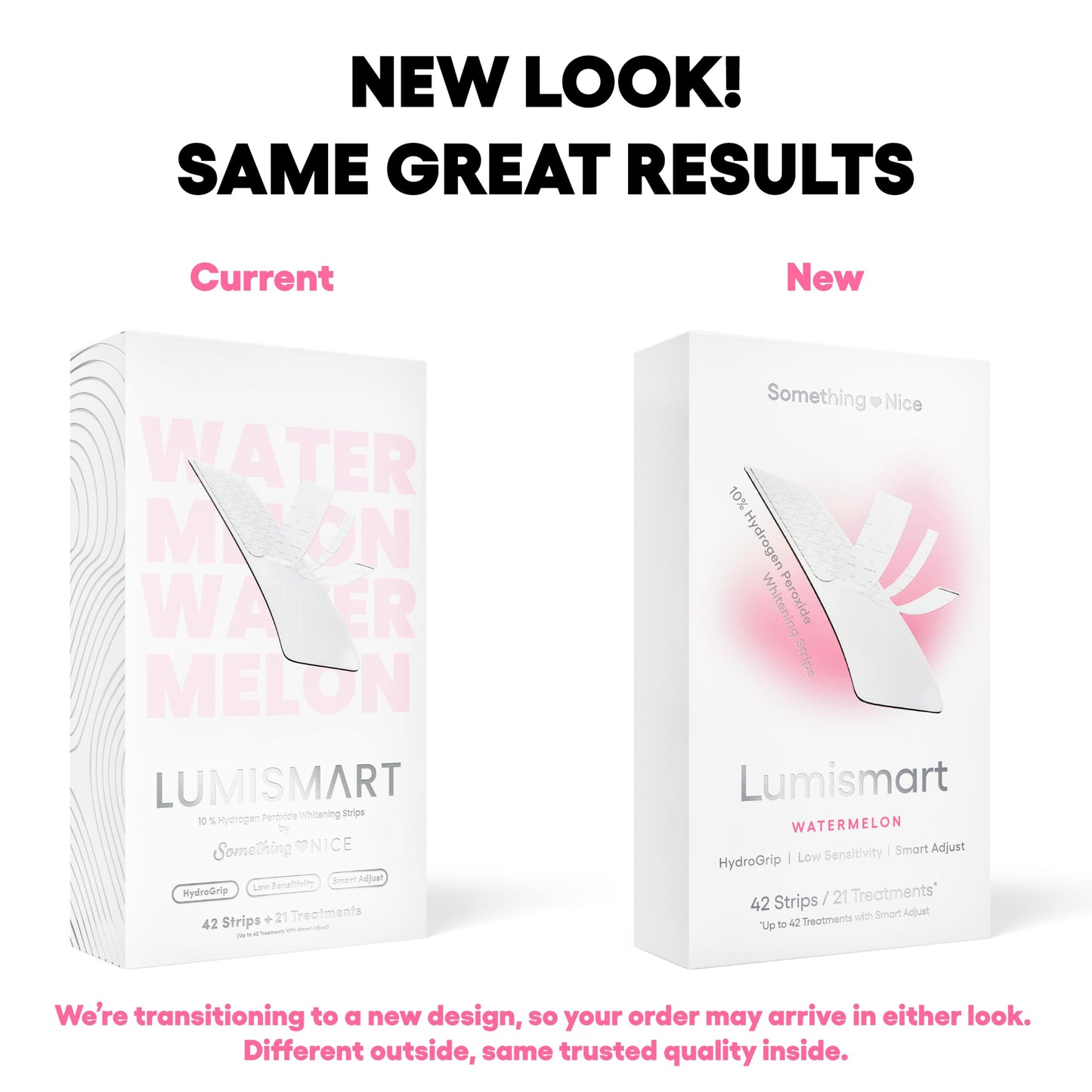 Something Nice Lumismart Whitening Strips – Dentist-Designed, Enamel Safe, 42 Treatments, Watermelon for Sensitive Teeth