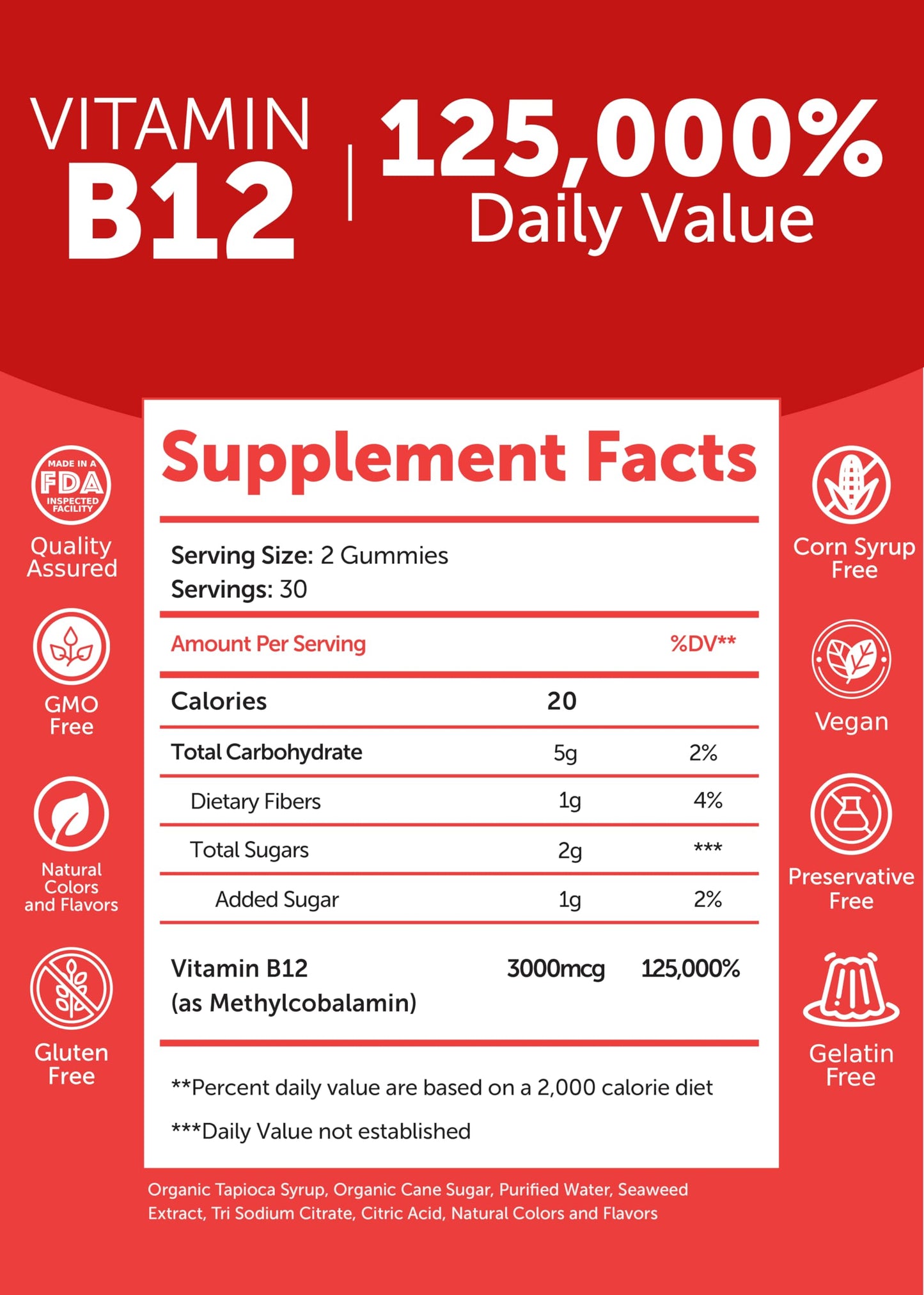 Lunakai Vitamin B12 & Collagen Gummies Bundle – 3000 mcg Methylcobalamin, Non-GMO, 30 Days