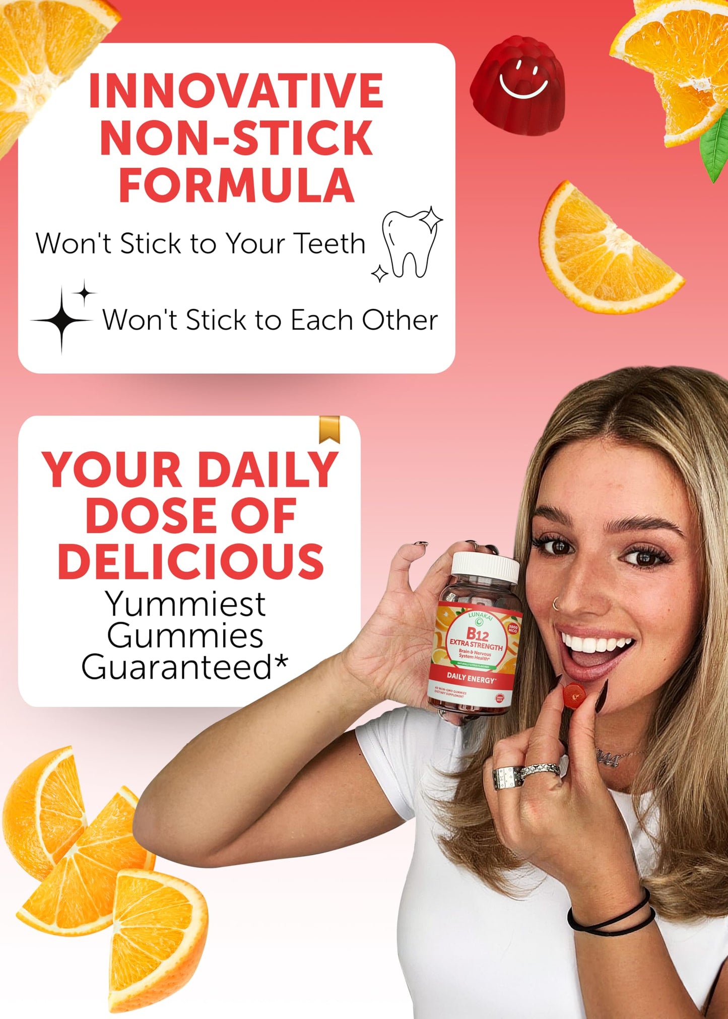 Lunakai Vitamin B12 & Collagen Gummies Bundle – 3000 mcg Methylcobalamin, Non-GMO, 30 Days