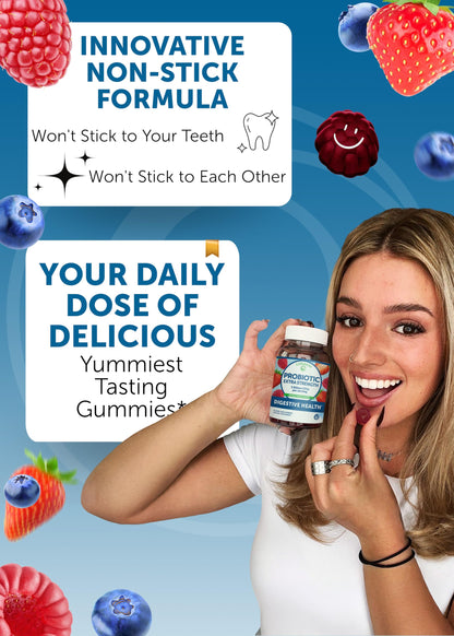 Lunakai Probiotic Gummies – 5 Billion CFUs, USA Made, Vegan, Non-GMO, Gluten-Free | Digestive & Immune Support – 60 Gummies
