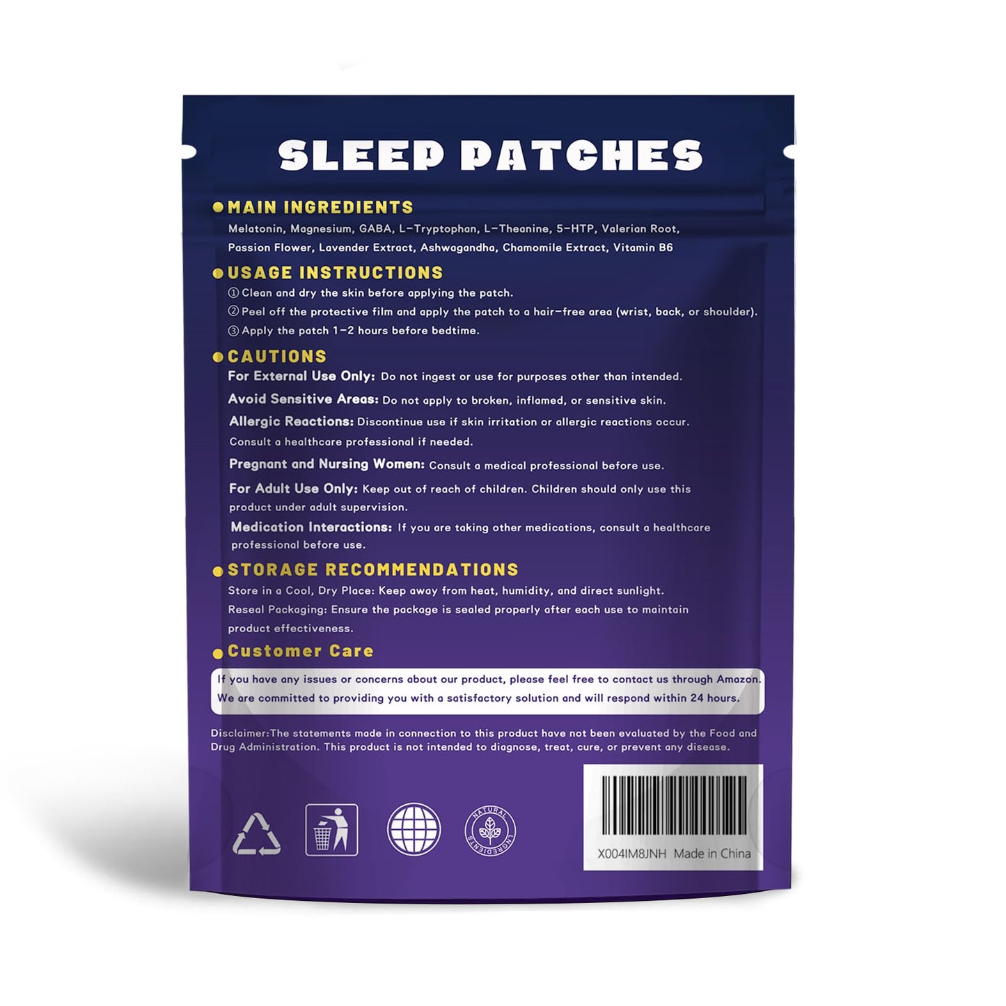 Lunalex 36ct Sleep Patches for Adults Extra Strength – All Natural Nighttime Comfort with Melatonin & Magnesium, Quick-Acting & Long-Lasting