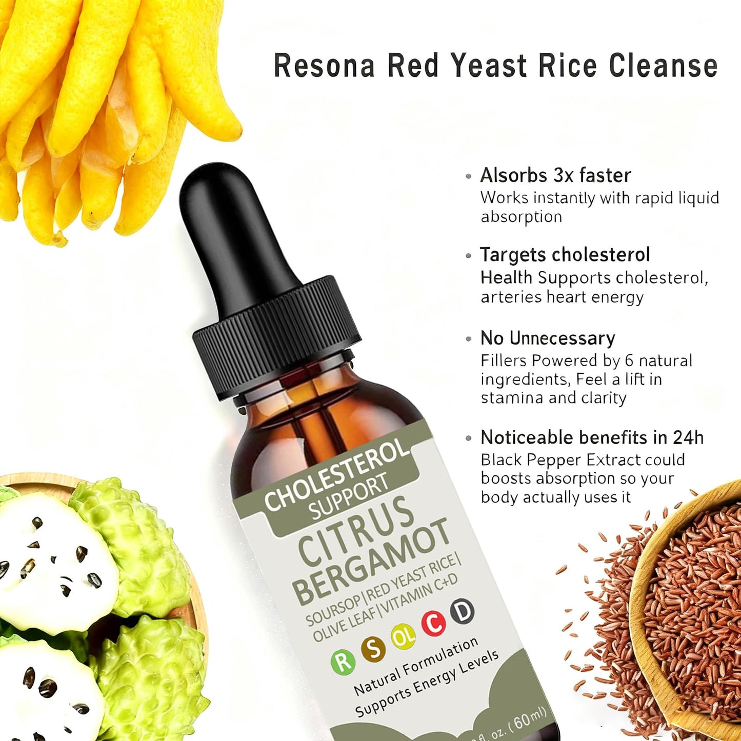 Luooin Red Yeast Rice Cleanse – Non-GMO Herbal Supplement, 30 Servings