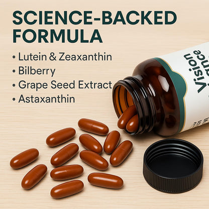 KBSBUBB Vision Enhance Pro – Lutein, Zeaxanthin & Bilberry Carotenoid Blend, 30-Day Supply