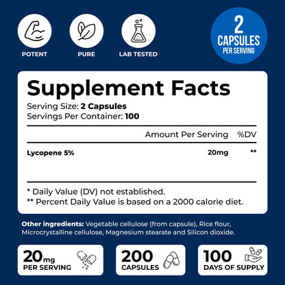 We Like Vitamins Lycopene 20mg – 200 Capsules for Men