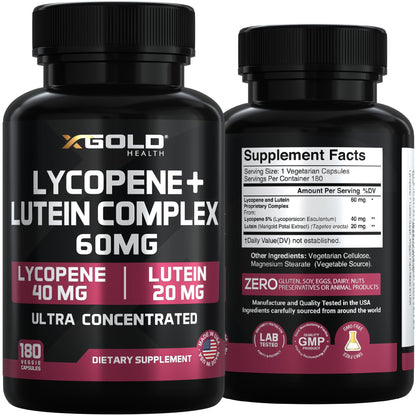 Lycopene + Lutein 60mg for Eye Health | Vision Support | Made in USA
