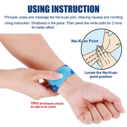 LYJEE Motion Sickness Bands for Kids | Travel Nausea Relief Wristbands for Car or Sea