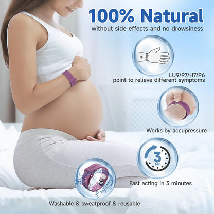 LYJEE Motion Sickness Bands — Nausea Relief for Adults, Kids, Pregnancy