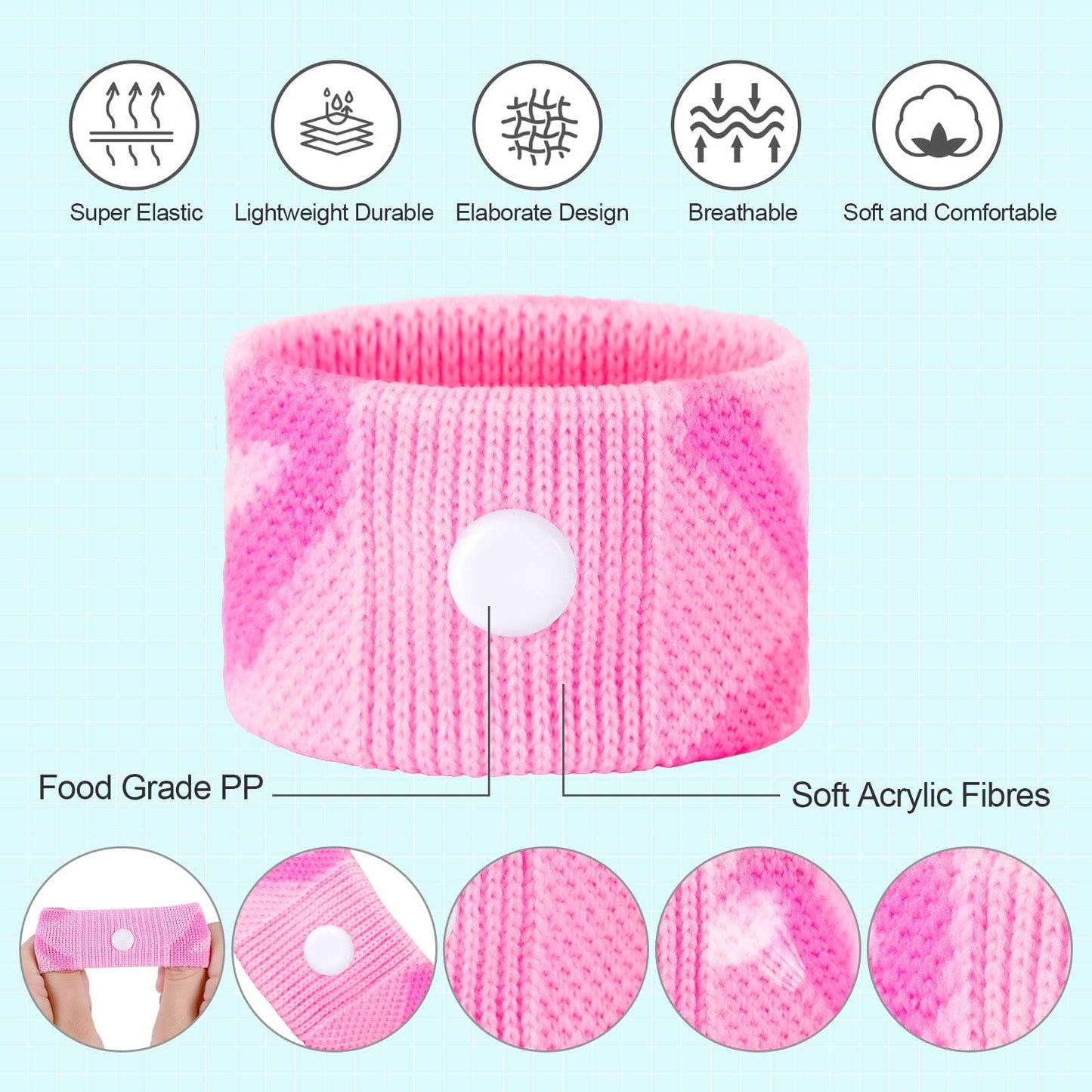 LYJEE Motion Sickness Bands for Kids — Travel Nausea Relief Wristbands for Car, Sea, and Flight