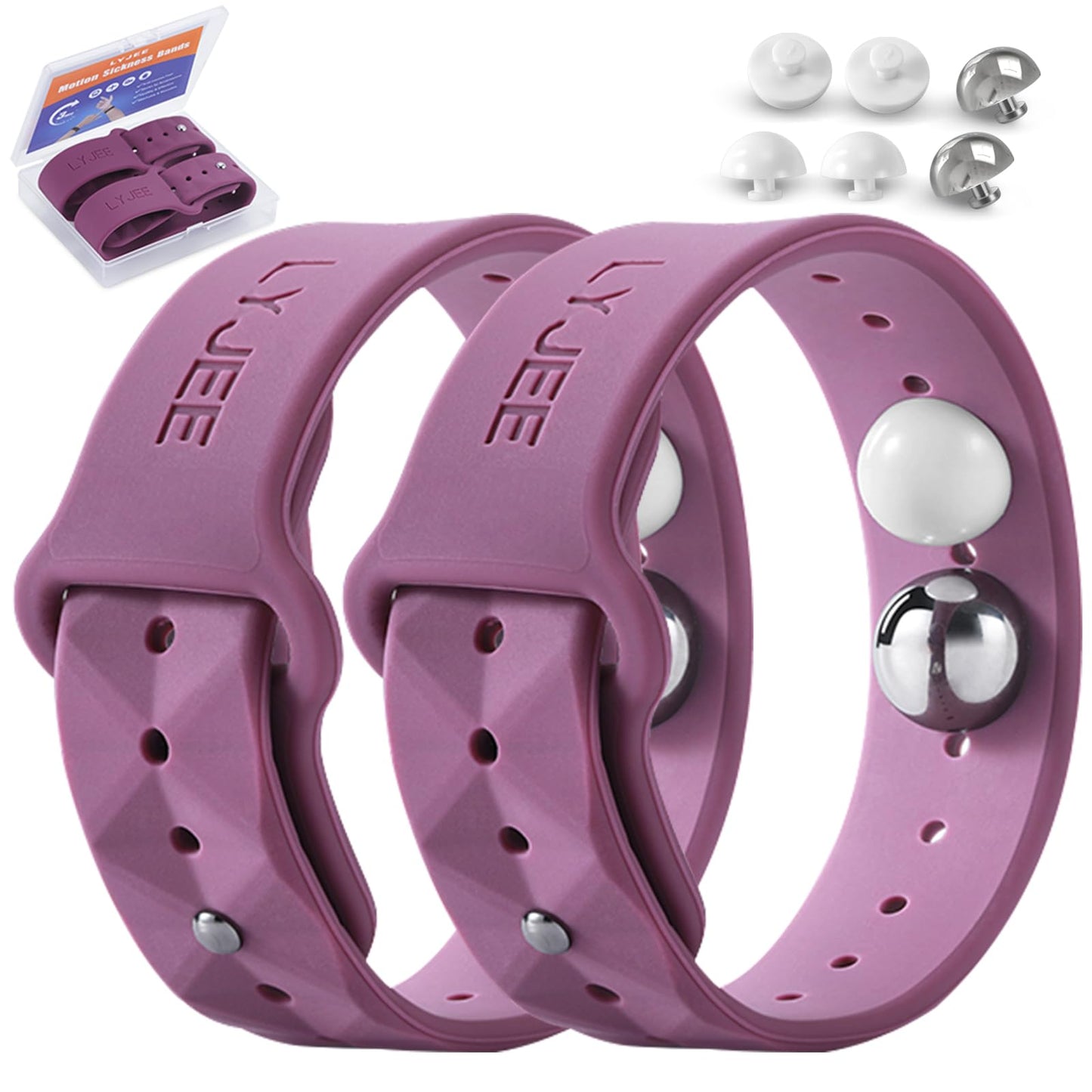 LYJEE Motion Sickness Bands — Nausea Relief for Adults, Kids, Pregnancy