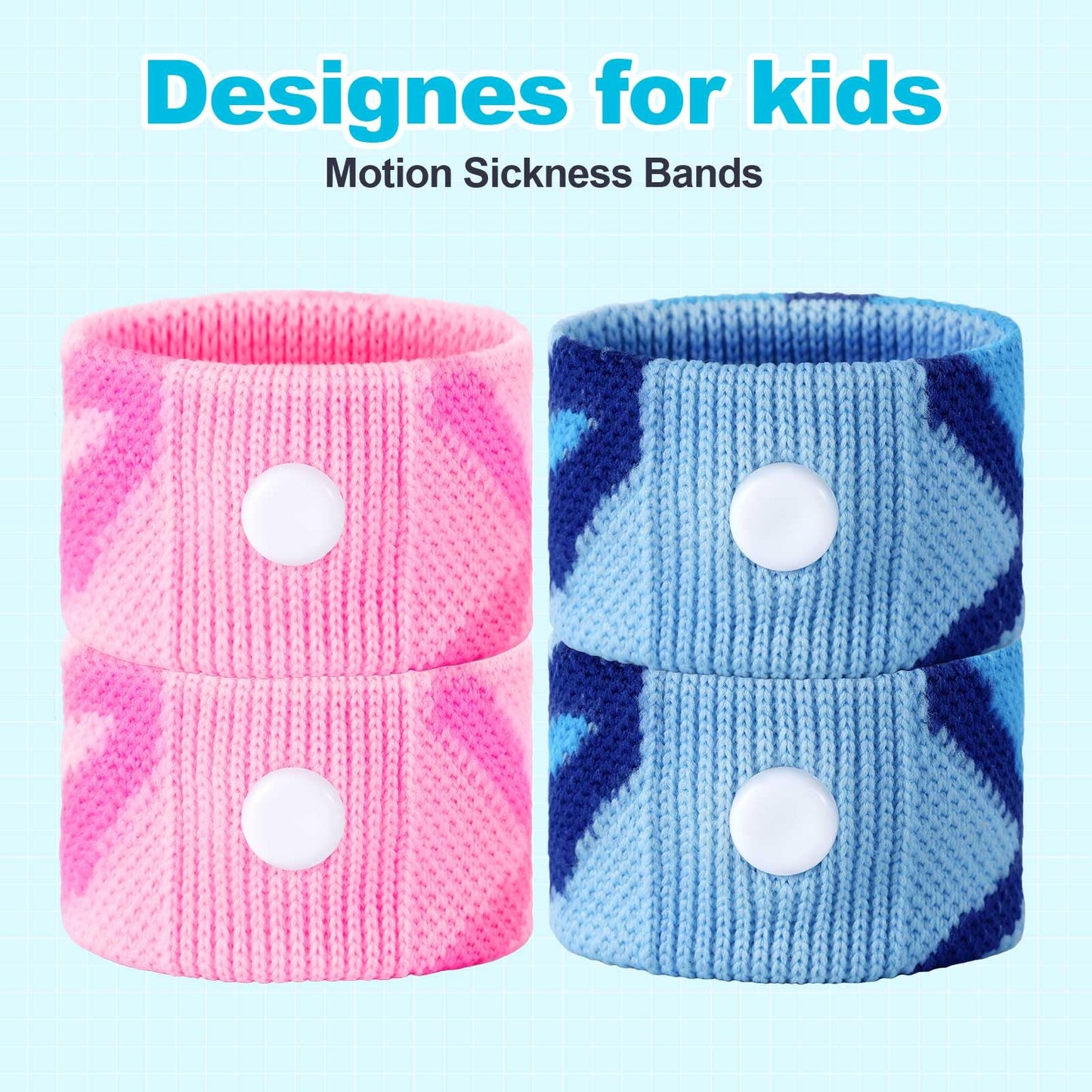 LYJEE Motion Sickness Bands for Kids – Travel Sickness Relief Wristbands