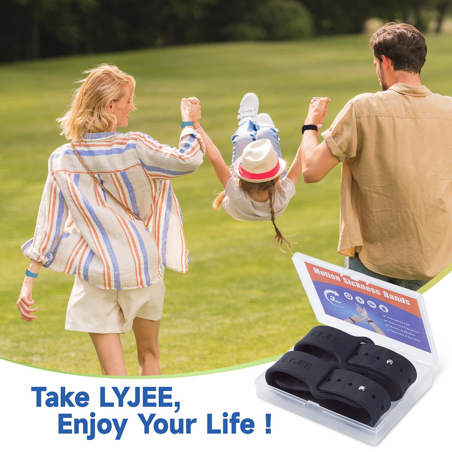 LYJEE Motion Sickness Bands – Acupressure Nausea Relief for Travel, Pregnancy & Motion Sickness