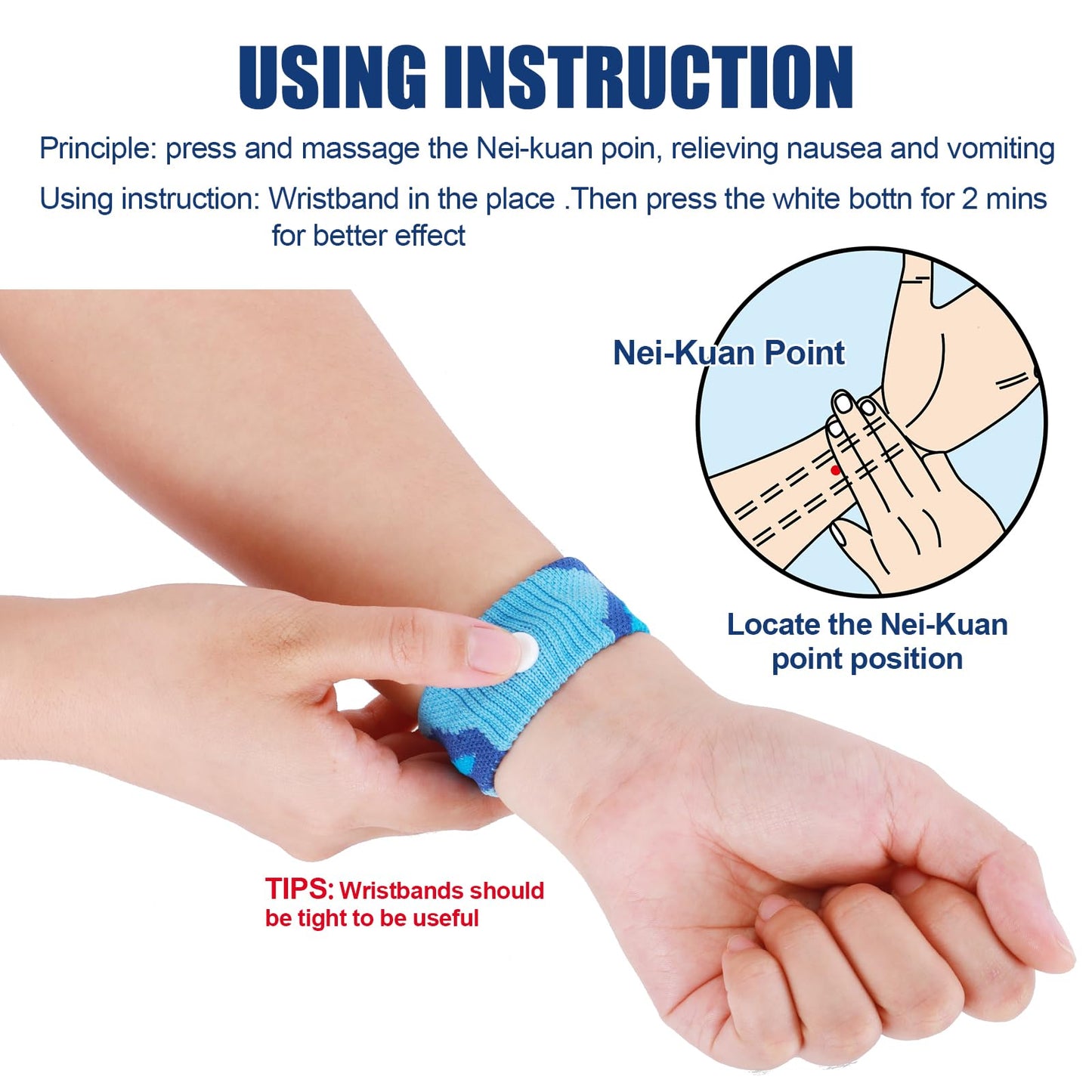 LYJEE Motion Sickness Bands for Kids – Travel Sickness Relief Wristbands