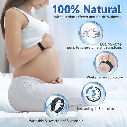 LYJEE Motion Sickness Bands – Acupressure Nausea Relief for Travel, Pregnancy & Motion Sickness