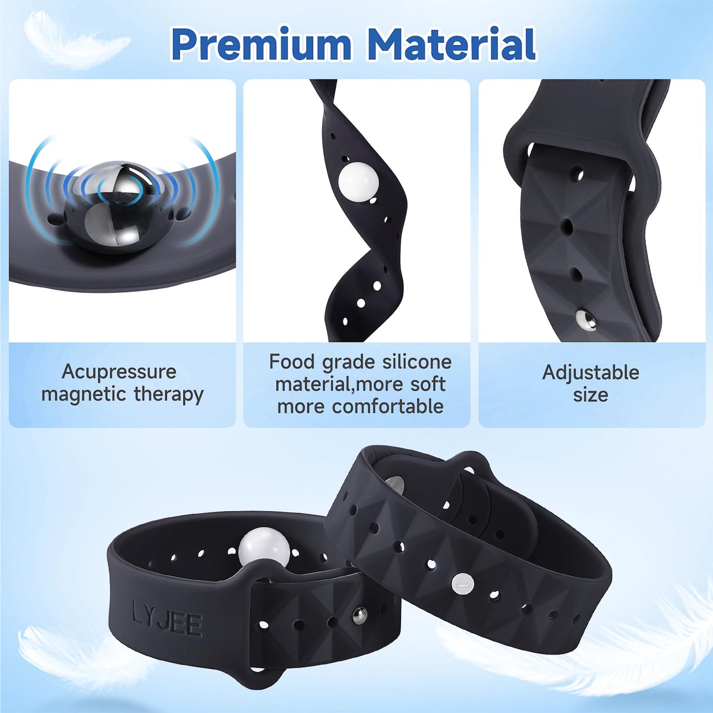 LYJEE Motion Sickness Bands – Acupressure Nausea Relief for Travel, Pregnancy & Motion Sickness